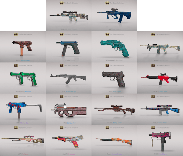 Cs collections. Canals collection CS go. Canals CS go коллекция. Новая коллекция скинов КС го. Коллекция Норс КС го.